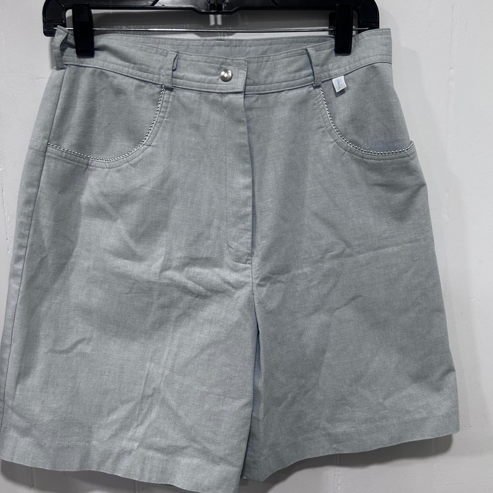 Lily's of Beverly Hills Vintage Blue Cotton High Waisted Beaded mom Shorts sz 10